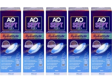 Aosept Plus HydraGlyde Sparpack 5x360ml  - Produit pour lentilles